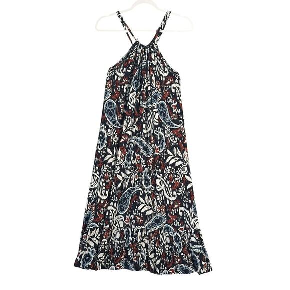 Lucky Brand Dresses & Skirts - Lucky Brand NWOT Sz M‎ Paisley Floral Midi Dress Beaded Rope Belt Boho Ruffle